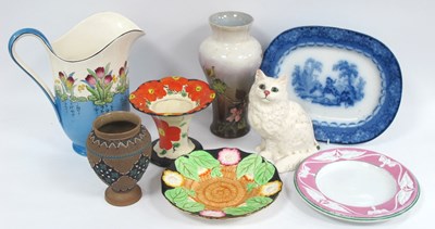 Lot 1173 - Doulton Lambeth 19627 Vase, Beswick Cat and...