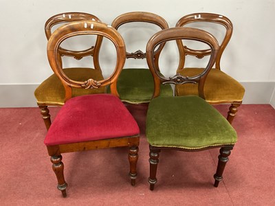 Lot 1516 - A Matched Set of Five Mahogany Balloon Back...