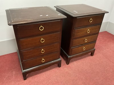 Lot 1504 - Two Stag Mahogany Bedside Chests, both with...