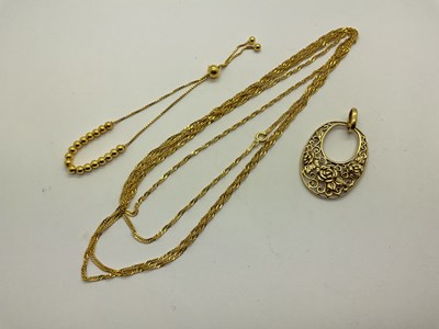 Lot 109 - A Gilt Coloured Floral Pendant, of openwork...