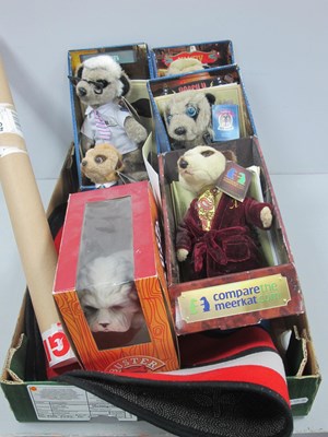 Lot 1116 - Five Compare The Market / Meerkat Soft Toys,...