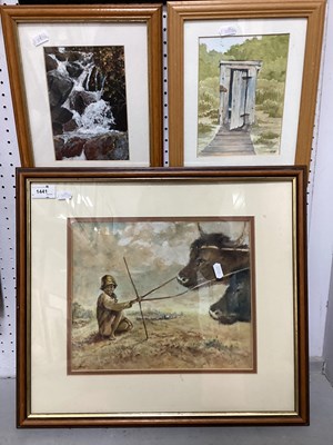 Lot 1441 - C. K. Pye Seated Boy Tethering Cattle...