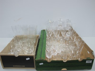 Lot 1004 - XIX Century Ale Glasses (5), pair of decanters,...