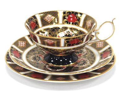 Lot 1205 - Royal Crown Derby 1128 Imari Pattern Trio,...