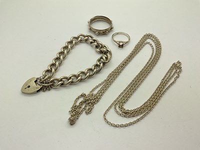 Lot 111 - A Hallmarked Silver Curb Link Bracelet, to...