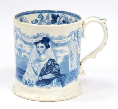 Lot 1095 - A Staffordshire Pearlware Cylindrical Mug,...