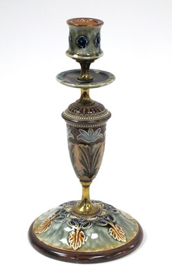 Lot 1082 - A Royal Doulton Stoneware Candlestick, with...