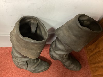 Lot 437 - XVII Century Bucket Top Boots, black leather,...