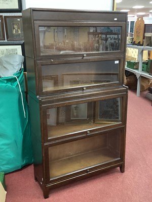 Lot 1480 - XX Gunn Oak Four High Sectional Bookcase 81cm...