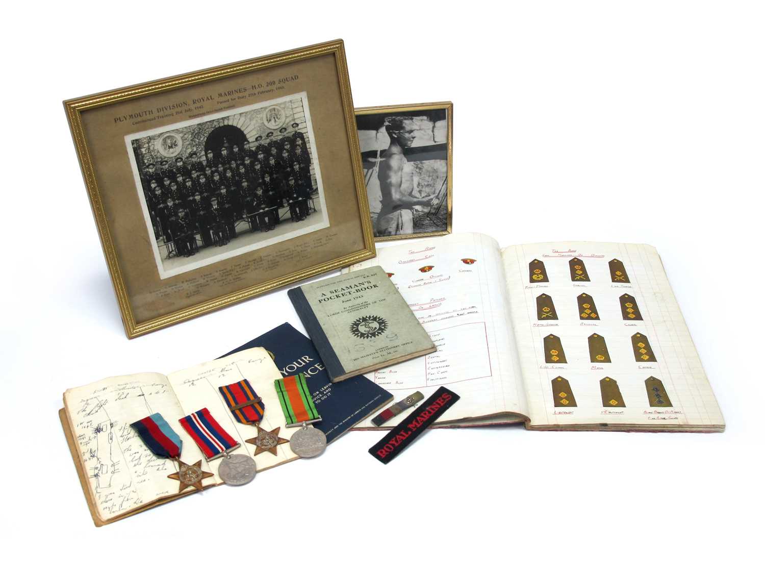 Lot 615 - WWII Royal Marines Okinawa Medal Group,...