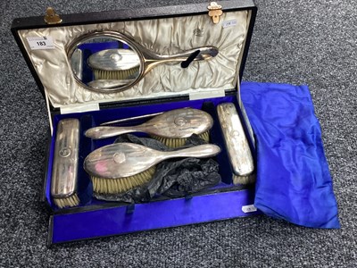 Lot 183 - A Hallmarked Silver Mounted Five Piece...