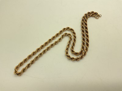 Lot 77 - A Chunky Ropetwist Chain, stamped "9K" to...