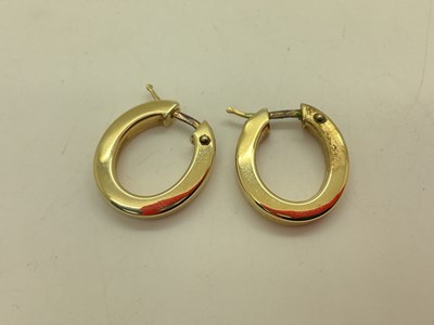 Lot 82 - A Pair of 9ct Gold Minimalist Hoop Earrings,...