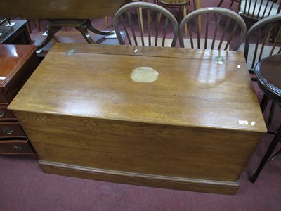 Lot 1583 - Oak Pine Blanket Box, with a hinged lid, on a...