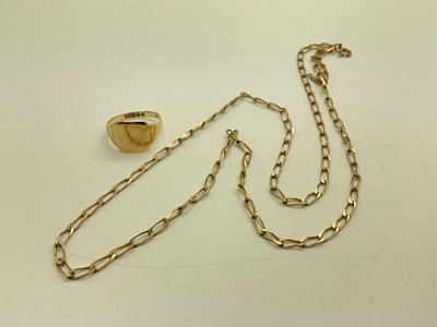 Lot 78 - A 9ct Gold Curb Link Chain, 52cm long,...