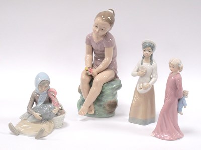 Lot 1210 - Lladro Seated Girl with Turkey. Nao seated...