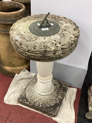 Lot 1477 - Tempus Fugit sundial Atop Concrete Garden...