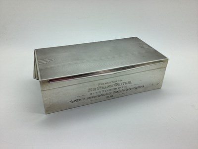 Lot 380 - A Hallmarked Silver Rectangular Cigarette Box,...