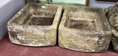 Lot 1472 - Two Reconstituted Stone Troughs, approximately...