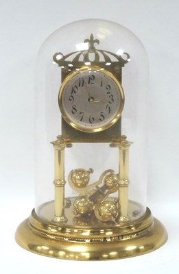 Lot 1388 - Brass Anniversary Clock with Black Arabic...