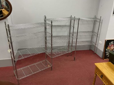 Lot 1487 - Two metal storage racking units, each approx....