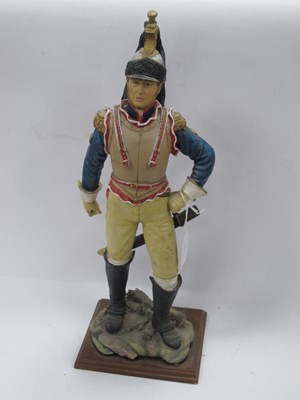 Lot 1490 - Resin Figure of a Soldier, on rectangular...