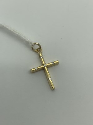 Lot 529 - A Modern Diamond Set Cross Pendant, stamped...