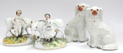 Lot 1042 - A Pair of Late XIX Century Staffordshire...