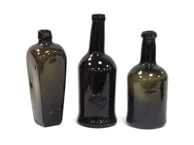 Lot 1008 - An XVIII Century Sealed Green Glass Wine...