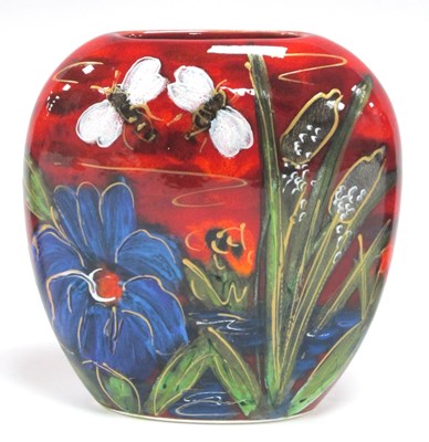 Lot 1151 - Beebrook Flowers and Bullrushes Purse Vase,...