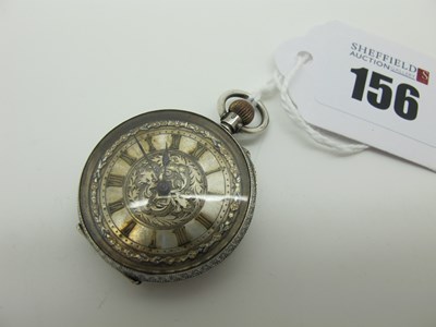 Lot 156 - A Decorative Fob Watch, the engraved dial with...