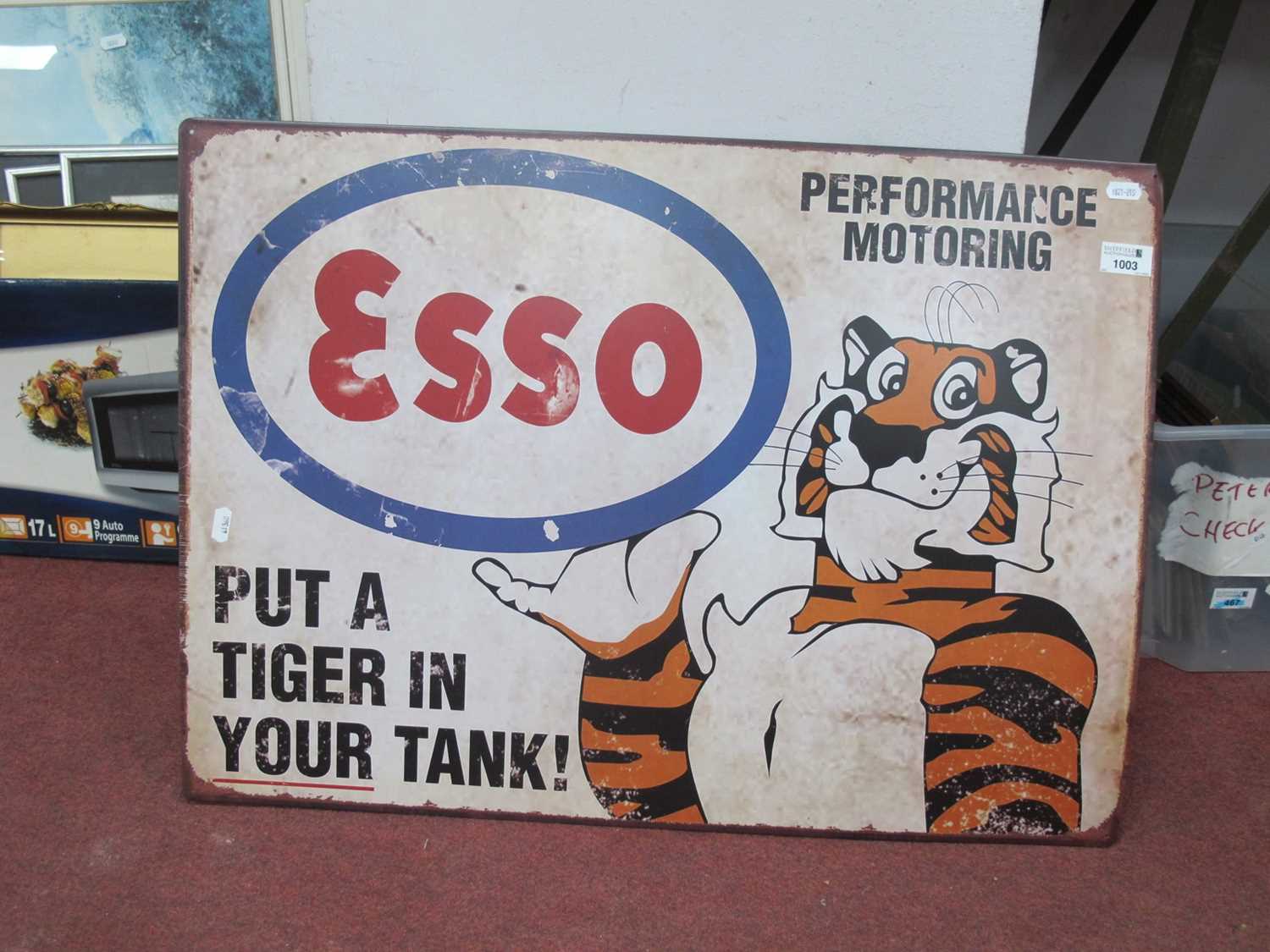 Lot 1003 - Esso Sign, "Put a Tiger in Your Tank", 50 x 70cm