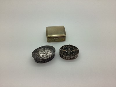 Lot 409 - Two Decorative Oval Pill Boxes, each with...