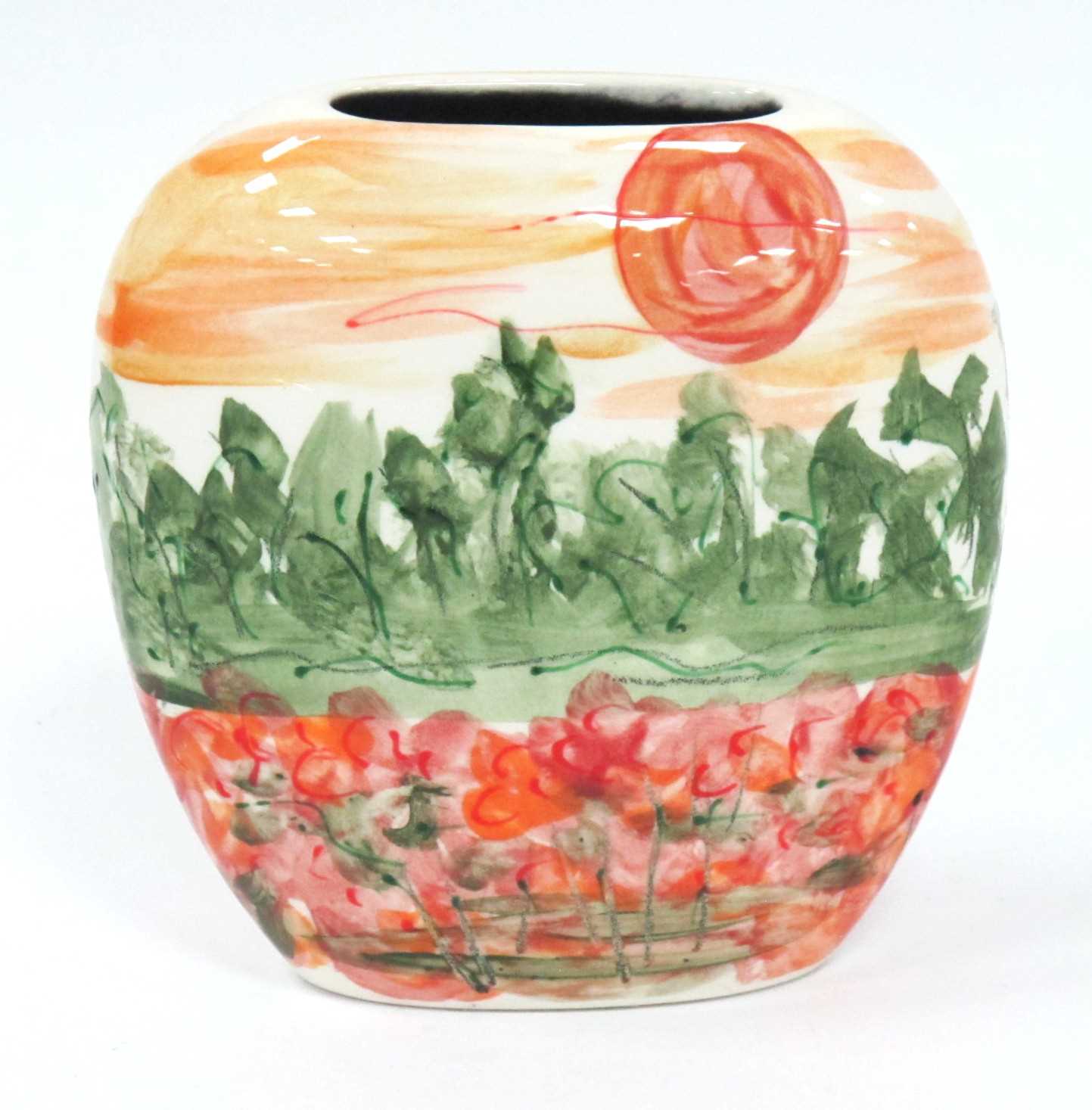 Lot 1300 - Anita Harris Homage to Monet Purse Vase, gold...