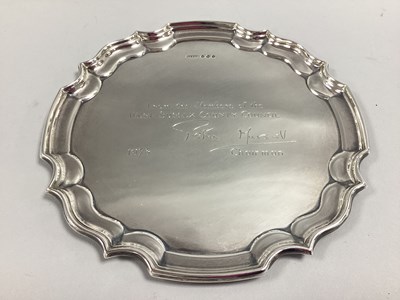 Lot 79 - A Hallmarked Silver Presentation Card Tray,...