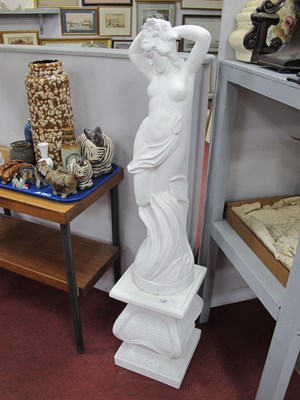 Lot 1139 - Concrete Statue of Scantily Clad Maiden White...