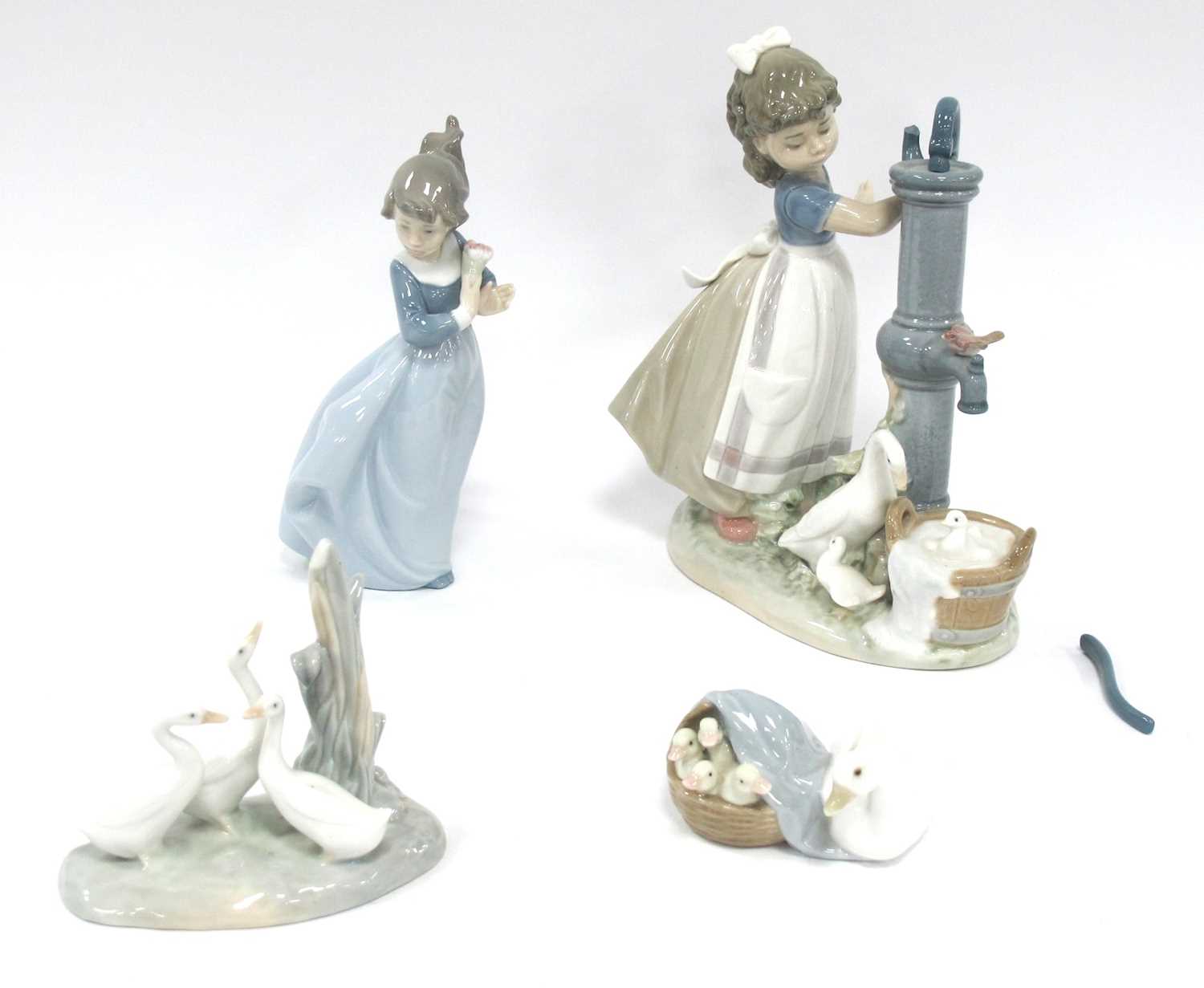 Lot 1230 - Lladro 'Water Pump Girl' Figure (Damaged),...