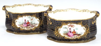 Lot 1058 - A Pair of Late XIX Century Porcelain Shaped...