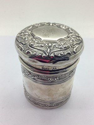 Lot 99 - An Edwardian Hallmarked Silver Tidy Jar,...