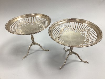 Lot 83 - A Pair of Hallmarked Silver Decorative Footed...