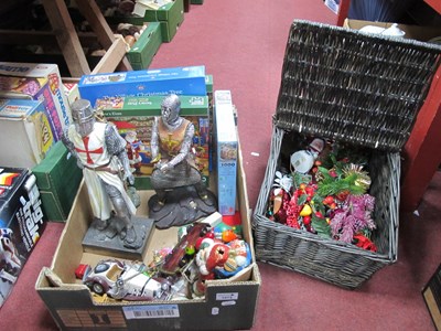 Lot 1073 - Christmas Decorations, jigsaws, baskets,...