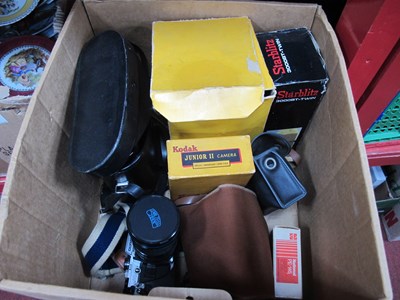 Lot 1029 - Chinon 10 x 50 Binoculars, Olympus OM10 camera...