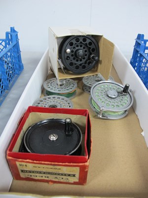 Lot 753 - Gladding Intrepid Fly Reel, with three spare...