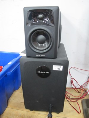 Lot 1128 - M Audio AV32.1 Plus Speakers and remote.