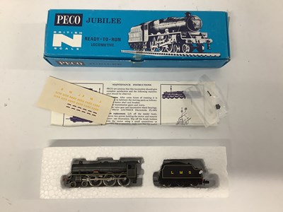 Lot 910 - A boxed Peco N Gauge Jubilee Class locomotive,...