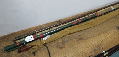 Lot 716 - Four Glass Fibre Match Rods, B. James & Son,...