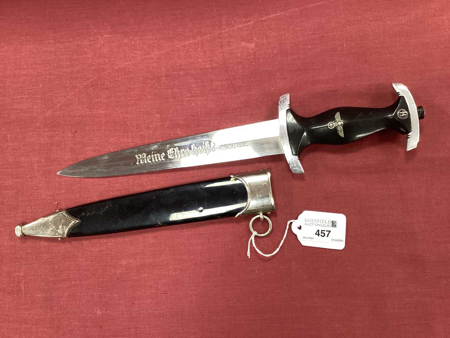 Lot 457 - WWII Third Reich SS Dress Dagger, blade marked...