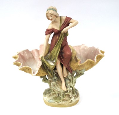 Lot 1024 - A Royal Dux Pottery Centrepiece, modelled as a...