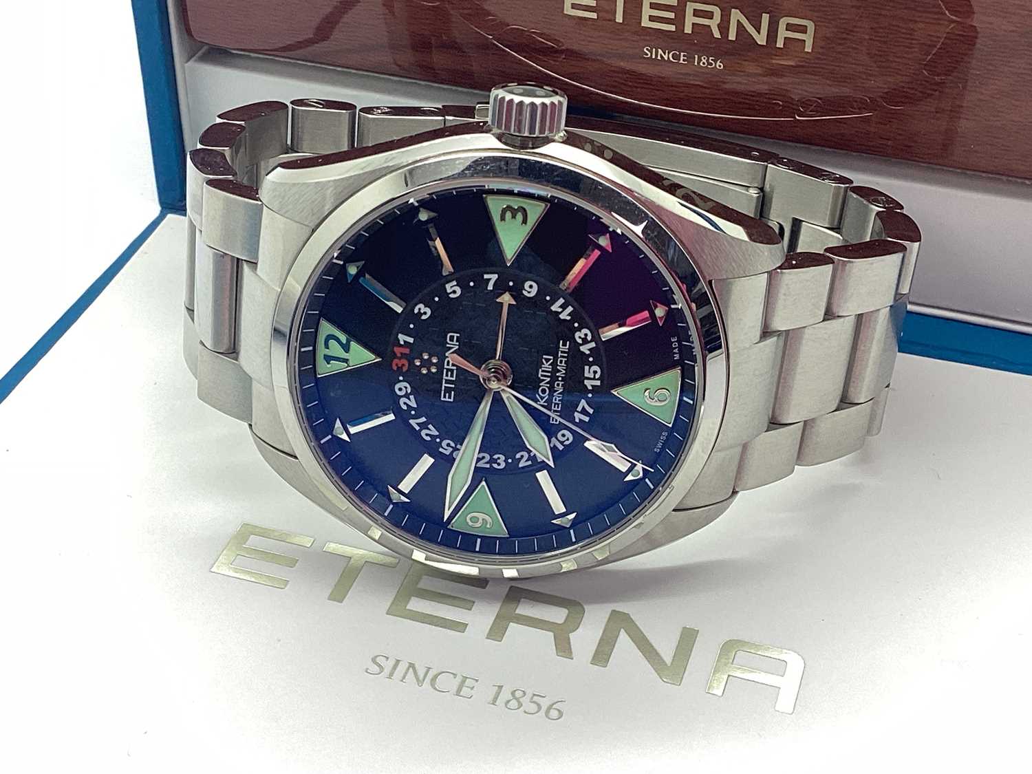 Lot 255 - Eterna; KonTiki Eterna-Matic 4 Hand Stainless...