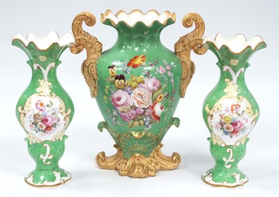 Lot 1040 - A Pair of Mid XIX Century Porcelain Vases, the...